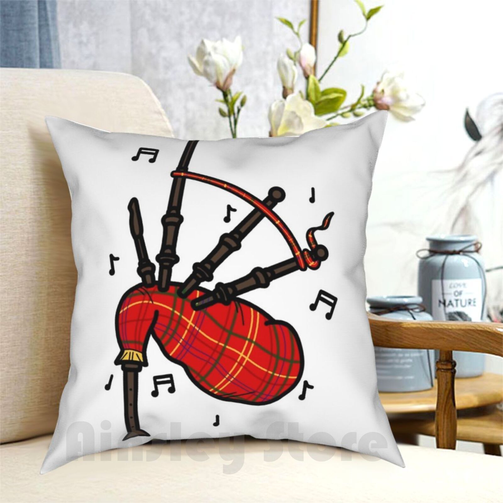 Musical Instrument Of Scotland - Bagpipes كيس وسادة مطبوعة المنزل لينة